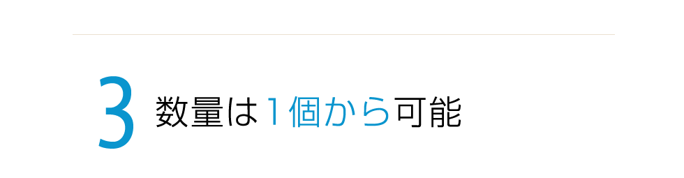 数量は1個から可能。