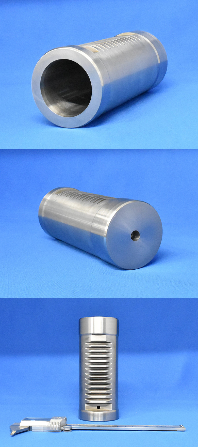 中国で製造した精密機器部品 材質S45C、NC旋盤加工＋歯部高周波焼き入れによる加工部品