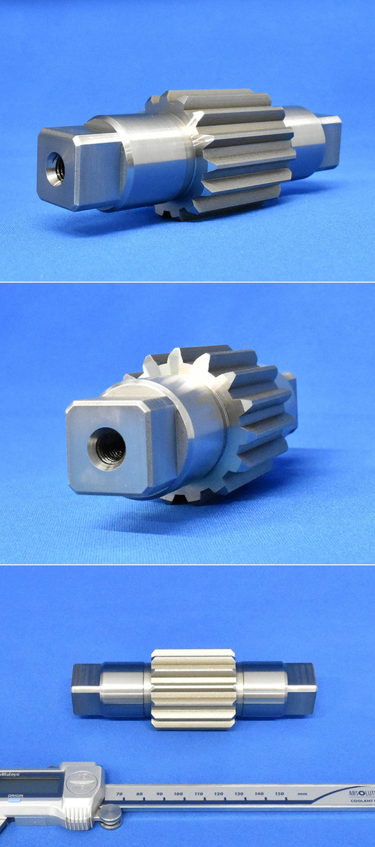 中国で製造した精密機器部品 材質S45C、NC旋盤加工＋全体焼入れ(硬度HRC40～45)による加工部品